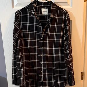 JACHS Girlfriend Black and White Plaid Shacket